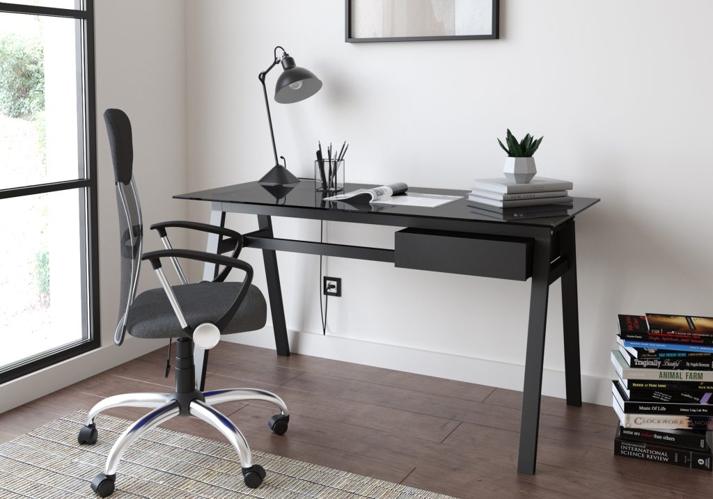 Alphason Richmond Glass Desk-Black