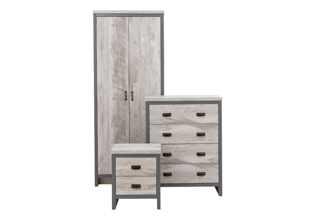 GFW Boston 3 Piece Bedroom Set-Grey