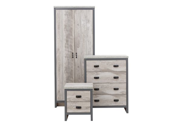 GFW Boston 3 Piece Bedroom Set Grey | Bed Sava