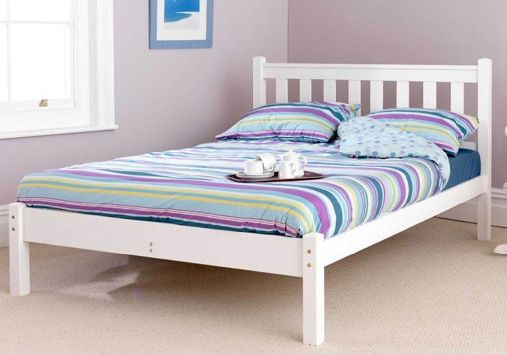 Friendship Mill Shaker White Wooden Bed Frame-Double