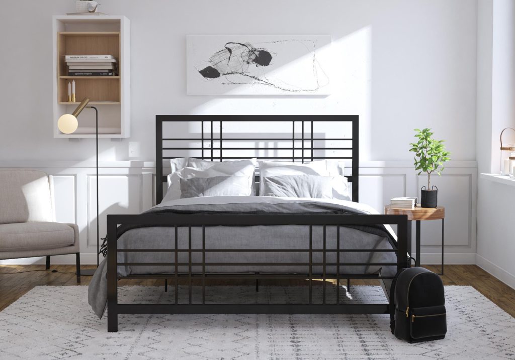 Dorel Burbank Black Metal Bed -Kingsize