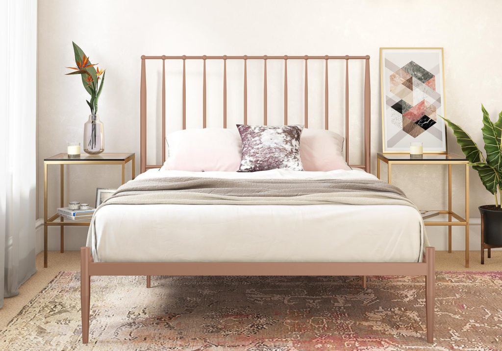 Dorel Giulia Metal Bed-Pink-Kingsize