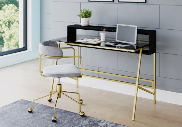 Alphason Morgan Smoked Glass Top Desk | Bed Sava