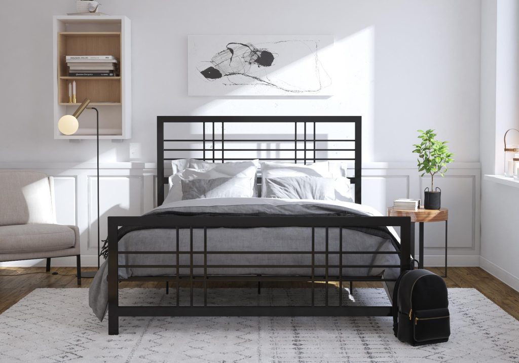 Dorel Burbank Black Metal Bed -Double