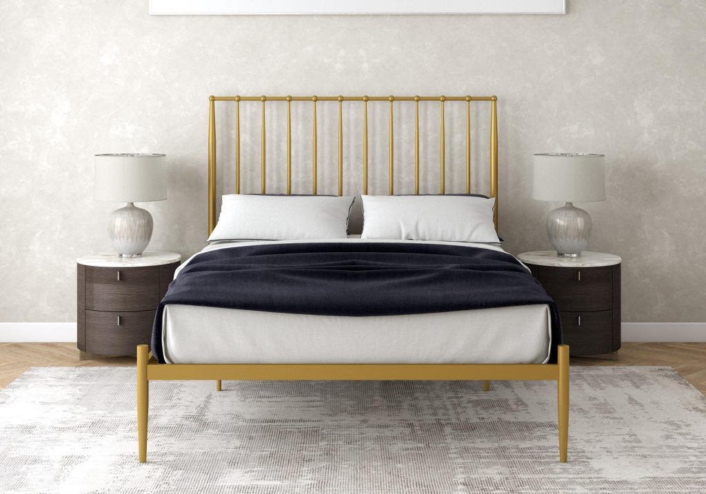 Dorel Giulia Metal Bed-Gold-Kingsize