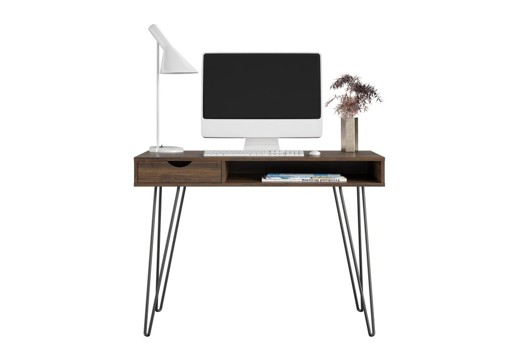 Novogratz Concord Desk With Storage-Walnut