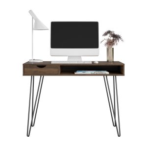 Novogratz Concord Desk With Storage Walnut | Bed Sava
