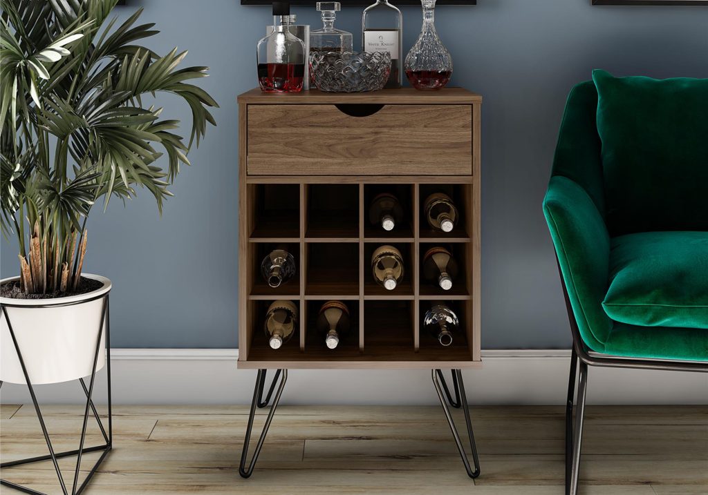 Novogratz Concord Beverage Storage -Walnut