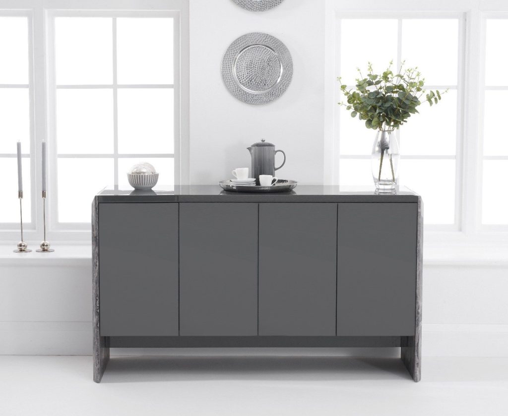 Salerno 140cm Grey Marble Sideboard