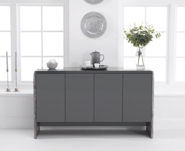 Salerno 140cm Grey Marble Sideboard | Bed Sava