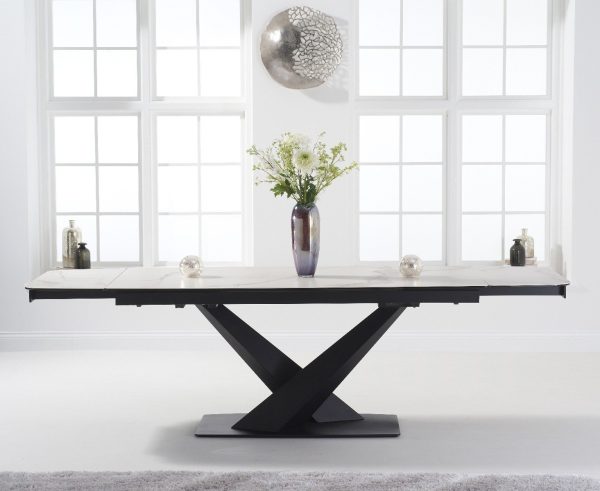 Extending Jacob 180cm White Ceramic Dining Table | Bed Sava