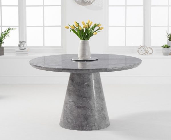 Ravello 130cm Round Grey Marble Dining Table | Bed Sava