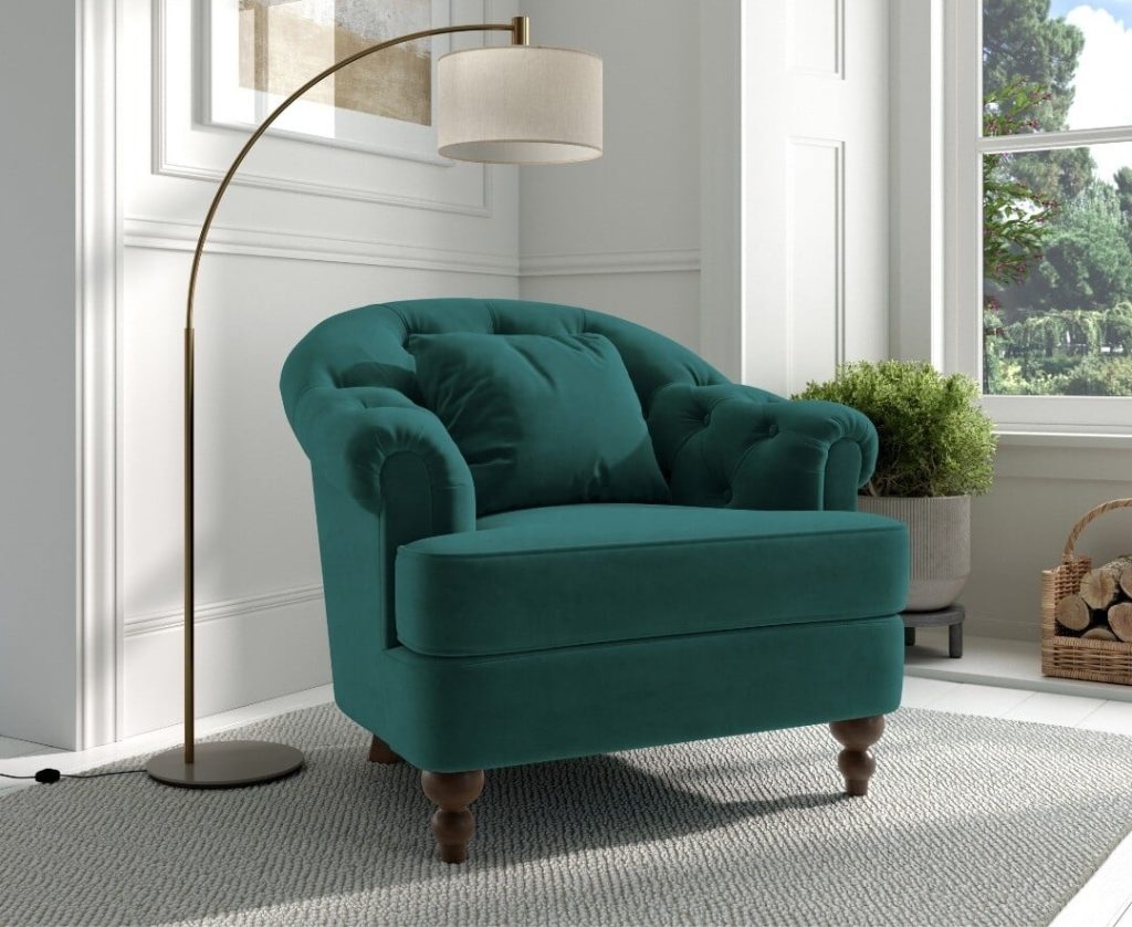 Richmond Green Velvet Accent Chair
