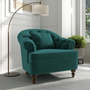 Richmond Green Velvet Accent Chair | Bed Sava