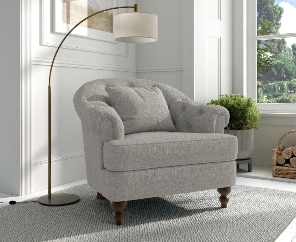 Richmond Grey Linen Accent Chair
