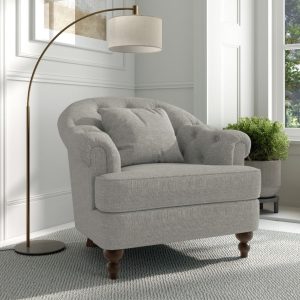 Richmond Grey Linen Accent Chair | Bed Sava