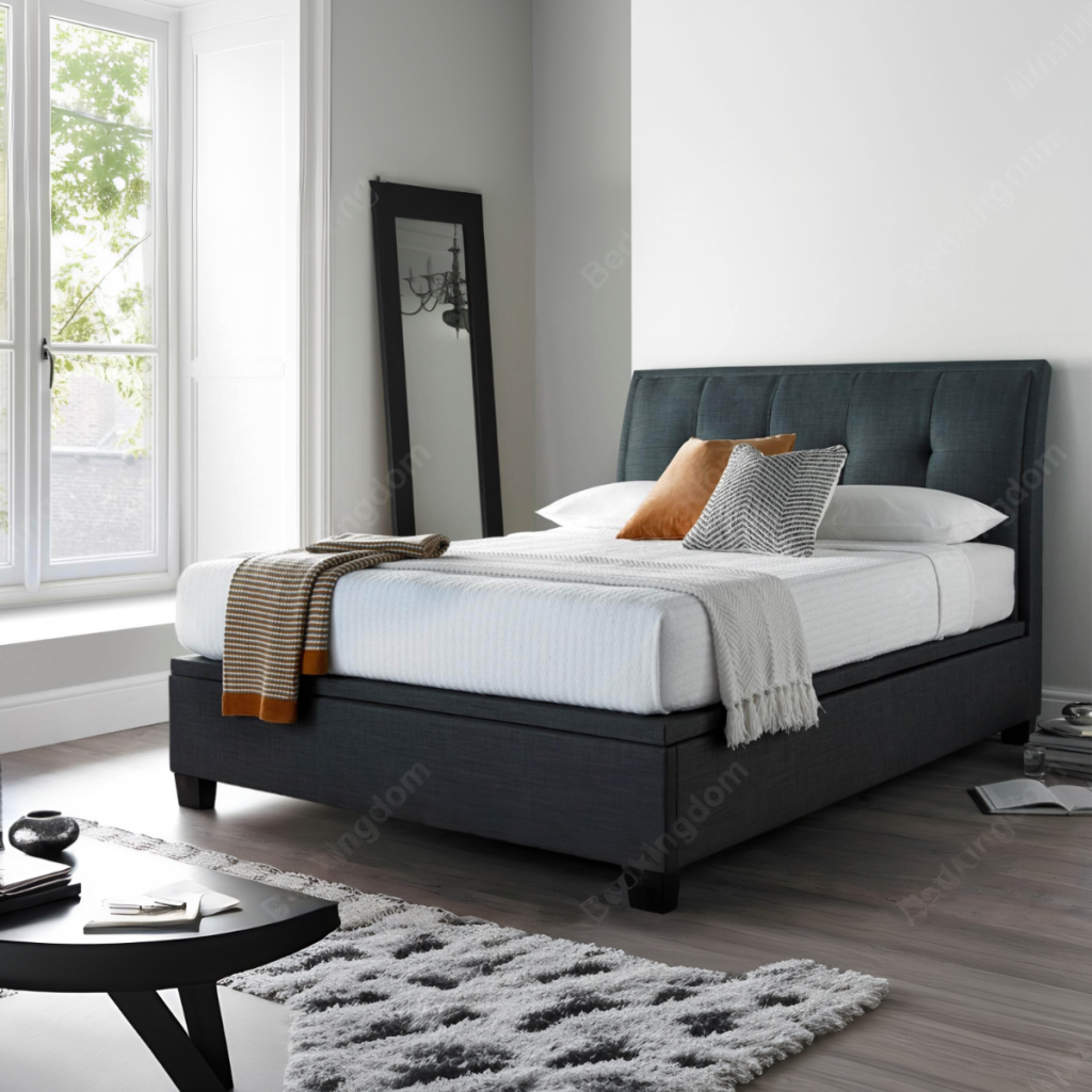 Kaydian Accent Ottoman Storage Bed  Slate  Double | Bed Sava