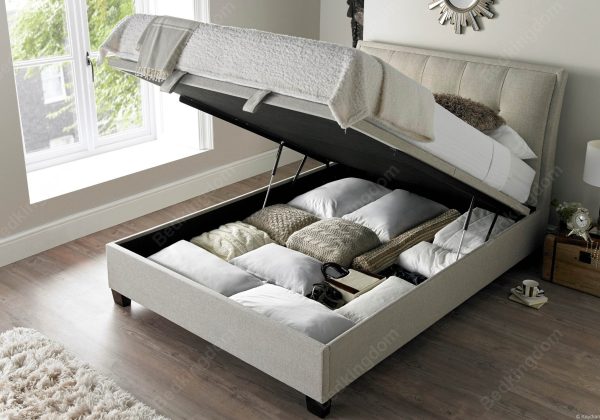 Kaydian Accent Ottoman Storage Bed  Oatmeal  SuperKing | Bed Sava