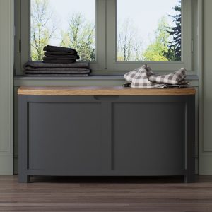 Bradwell Oak and Charcoal Painted Blanket Box | Bed Sava