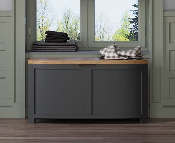 Bradwell Oak and Charcoal Painted Blanket Box | Bed Sava