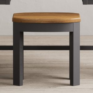 Bradwell Oak and Charcoal Painted Dressing Stool | Bed Sava