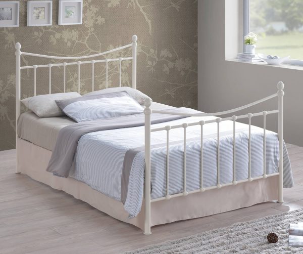 Time Living Alderley Metal Bed Frame Ivory Kingsize 50 | Bed Sava
