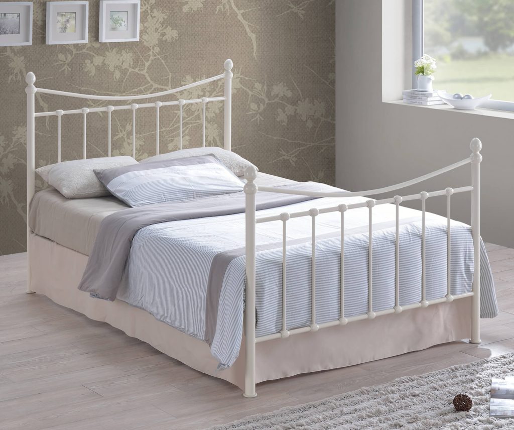 Time Living Alderley Metal Bed Frame-Ivory-Small Double (4'0)