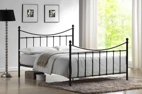 Time Living Alderley Metal Bed Frame-Black-Small Double (4'0)