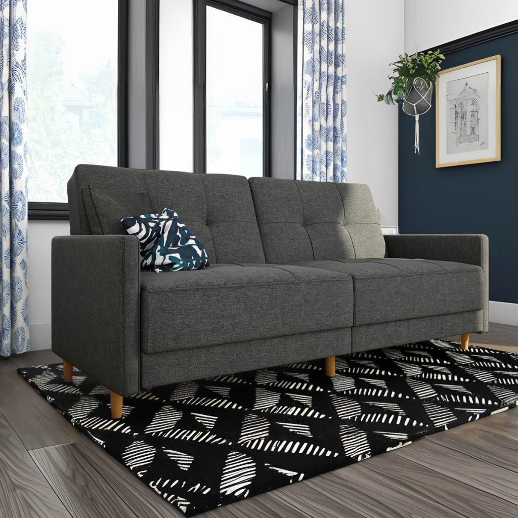 Dorel Andora Sprung Sofa Bed-Grey Linen