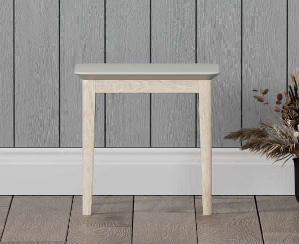 Ancona Oak and Soft Green Painted Dressing Table Stool | Bed Sava