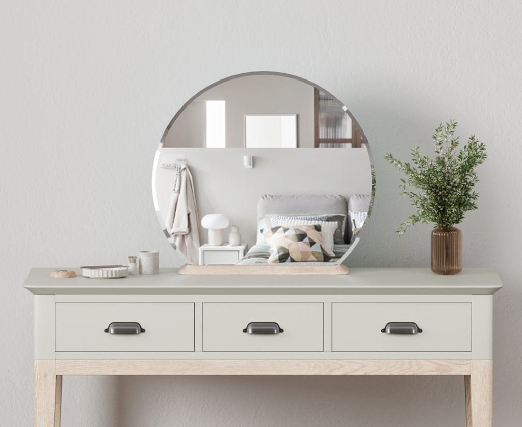 Ancona Oak and Soft Green Painted Dressing Table Mirror