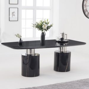 Antonio 180cm Black Marble Dining Table | Bed Sava