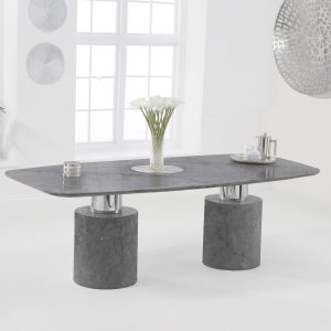 Antonio 220cm Grey Marble Dining Table | Bed Sava