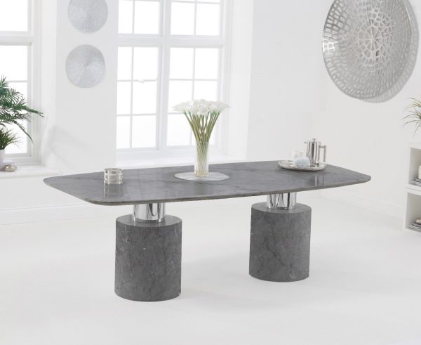 Antonio 220cm Grey Marble Dining Table | Bed Sava