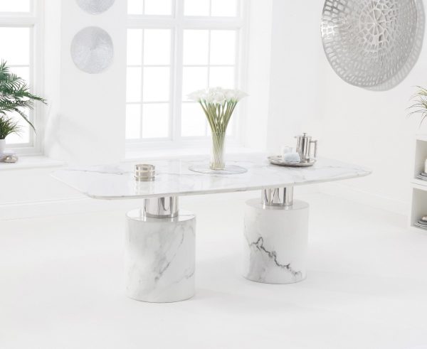 Antonio 180cm White Marble Dining Table | Bed Sava