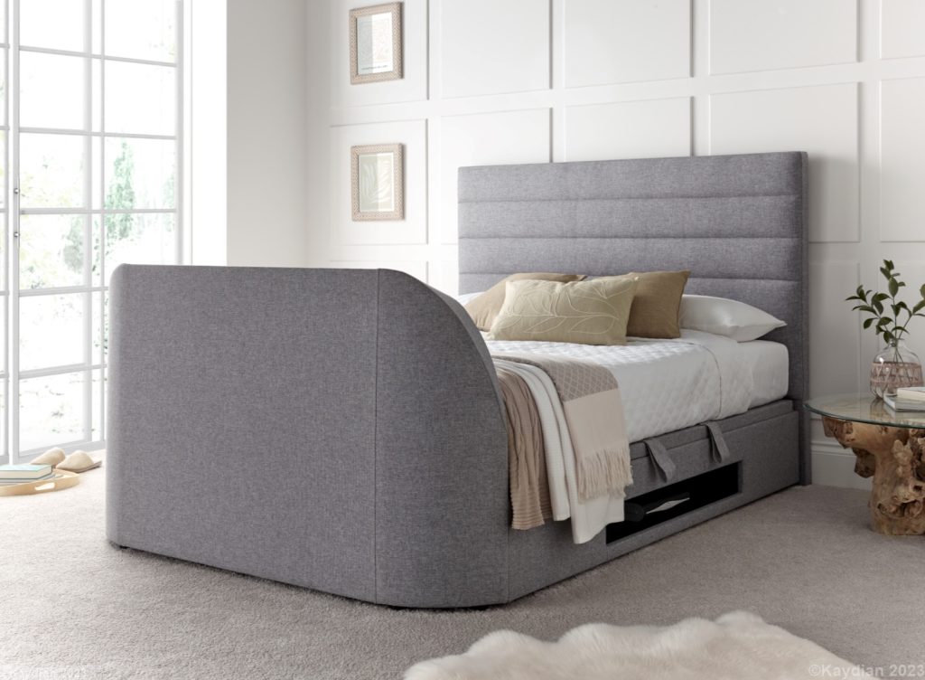 Kaydian Appleby Ottoman TV Bed Grey Double | Bed Sava