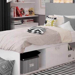 Kidsaw Arctic Low Sleeper Cabin Storage Bed White | Bed Sava