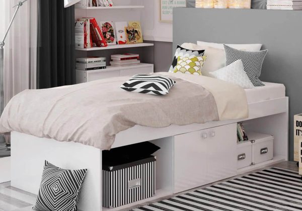 Kidsaw Arctic Low Sleeper Cabin Storage Bed White | Bed Sava