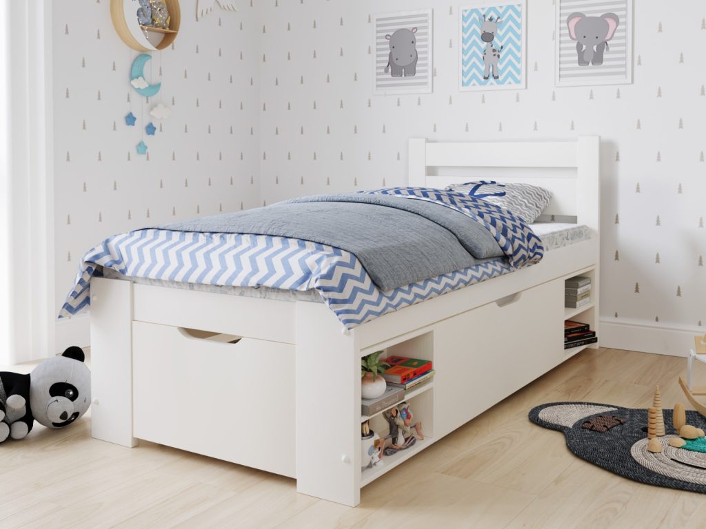 Noomi Hansa Storage Bed White (FSC-Certified)
