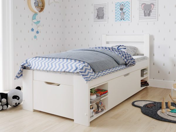 Noomi Hansa Storage Bed White FSC Certified | Bed Sava