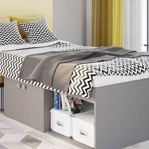 Kidsaw Arctic Low Sleeper Cabin Storage Bed Grey | Bed Sava