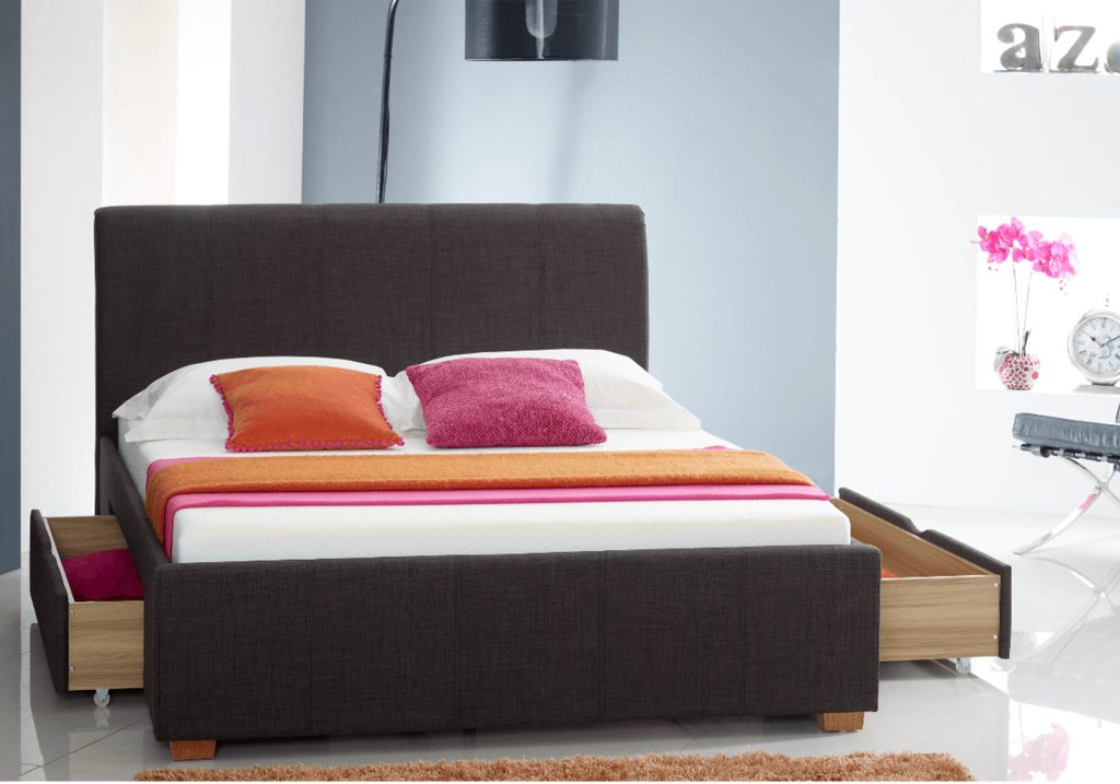 Artisan Fabric 2 Drawer Bed Frame -Charcoal-Double