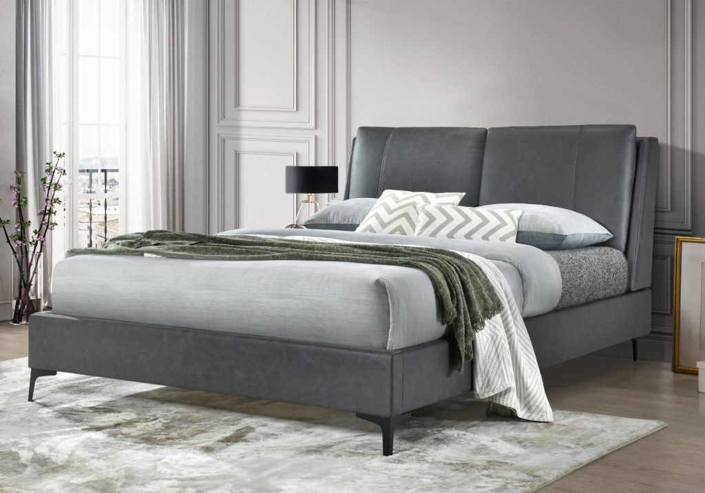Flintshire Furniture Ashleigh Faux Leather Bed Frame-Kingsize