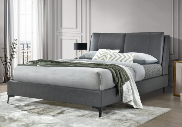 Flintshire Furniture Ashleigh Faux Leather Bed Frame Kingsize | Bed Sava