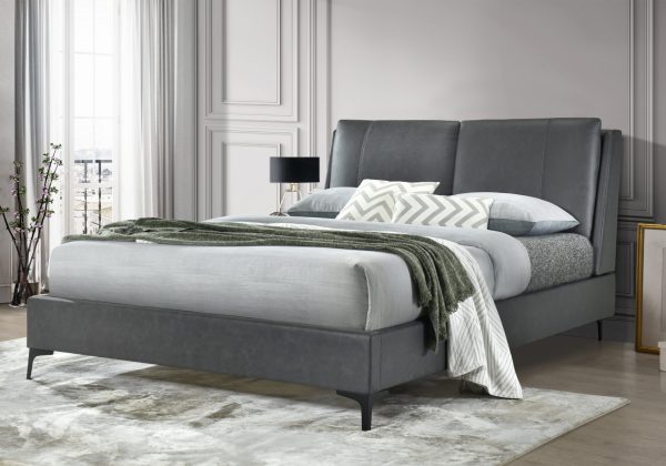 Flintshire Furniture Ashleigh Faux Leather Bed Frame Double | Bed Sava