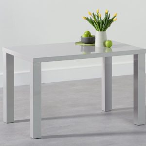 Seattle 120cm Light Grey High Gloss Dining Table | Bed Sava