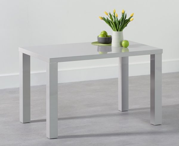 Seattle 120cm Light Grey High Gloss Dining Table | Bed Sava