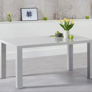 Seattle 160cm Light Grey High Gloss Dining Table | Bed Sava