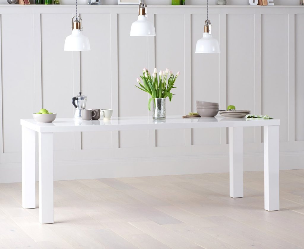 Seattle 200cm White High Gloss Dining Table