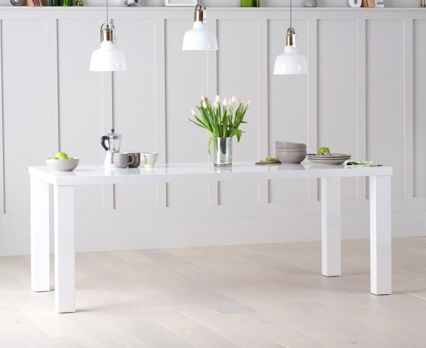 Seattle 200cm White High Gloss Dining Table | Bed Sava